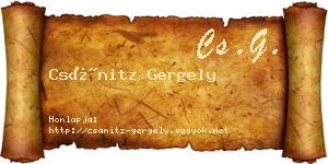 Csánitz Gergely névjegykártya