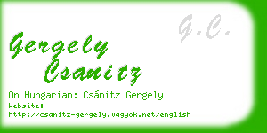gergely csanitz business card