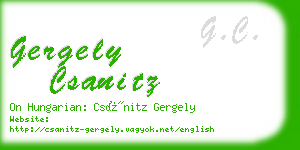 gergely csanitz business card